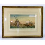 Harold Wyllie (British, 1880-1973), 'Battle of Quiberon Bay', colour print, signed in pencil lower