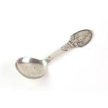 Danish silver caddy spoon by Isak Sidinius Jensen, 1933