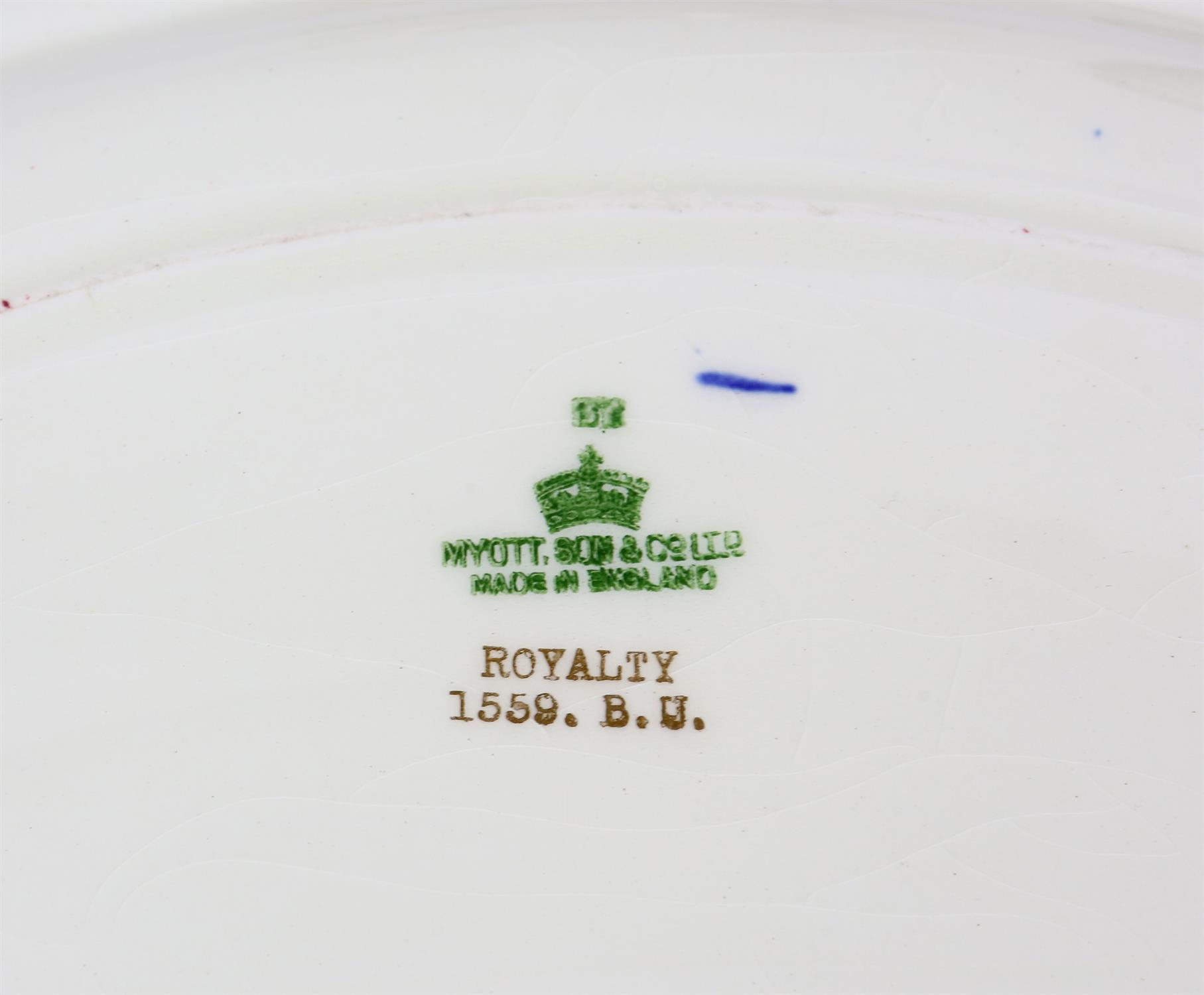 Myott and Son part dinner service, marked ROYALTY BTU Sold on behalf of Woking and Sam Beare - Image 7 of 8