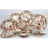 Spode 'Indian Tree' part dinner service to include tureens, plates, sauce boat and soup bowls