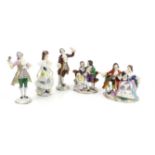 20th century Volkstedt porcelain figural groups, including two courting couples, two figures of a