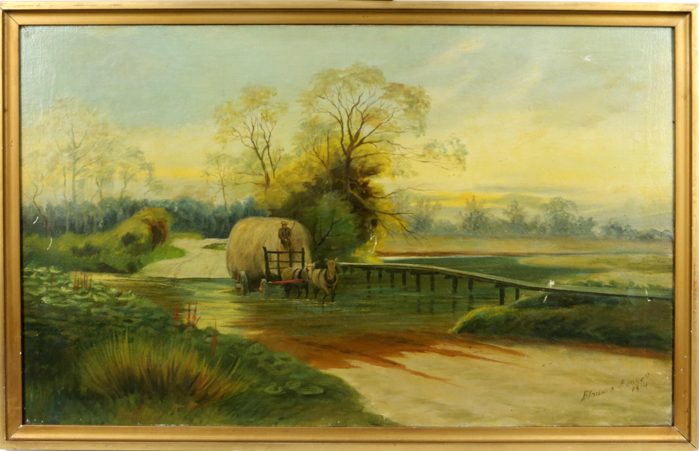 Blodwen Bonnell (Early 20th century), pair of landscapes, oil on canvas, signed and dated 1914 - Image 3 of 14