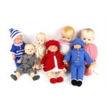 Armand Marseille 351/ 3 1/4 K, baby doll and nine other dolls, (10),