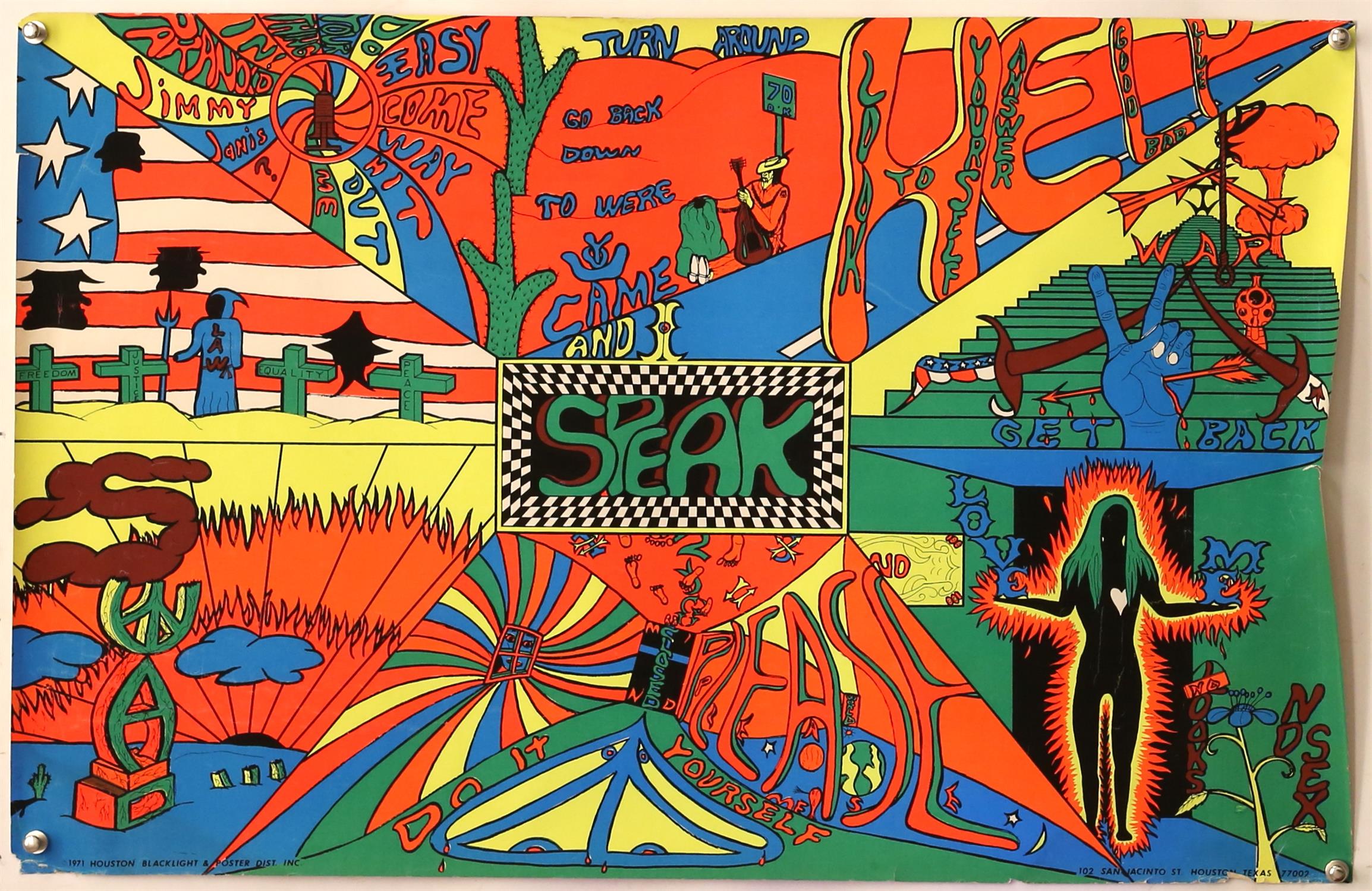 2 x 1971 Psychedelic blacklight posters including Terrestrial Garden, artwork by Mark Russell, - Image 3 of 4