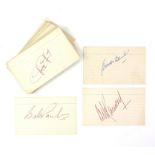 Autographs - 35 signed cards, signatures including Alf Ramsey, Gordon Banks, Bob Paisley,