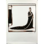 Queen - A2 Limited edition signed print of Freddie Mercury in his royal robes by photographer Peter