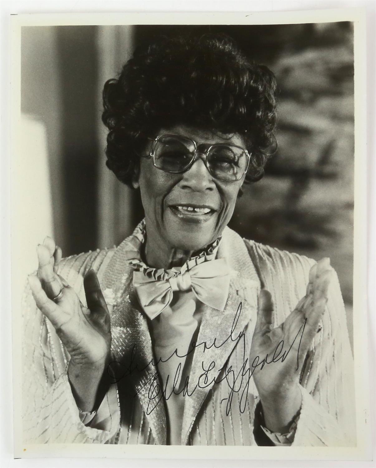 Ella Fitzgerald - American singer, a signed 10 x 8 inch black and white photo.