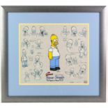 The Simpsons - 'Six Degrees of Homer' limited edition Lumicel 612/1000, mounted and framed,