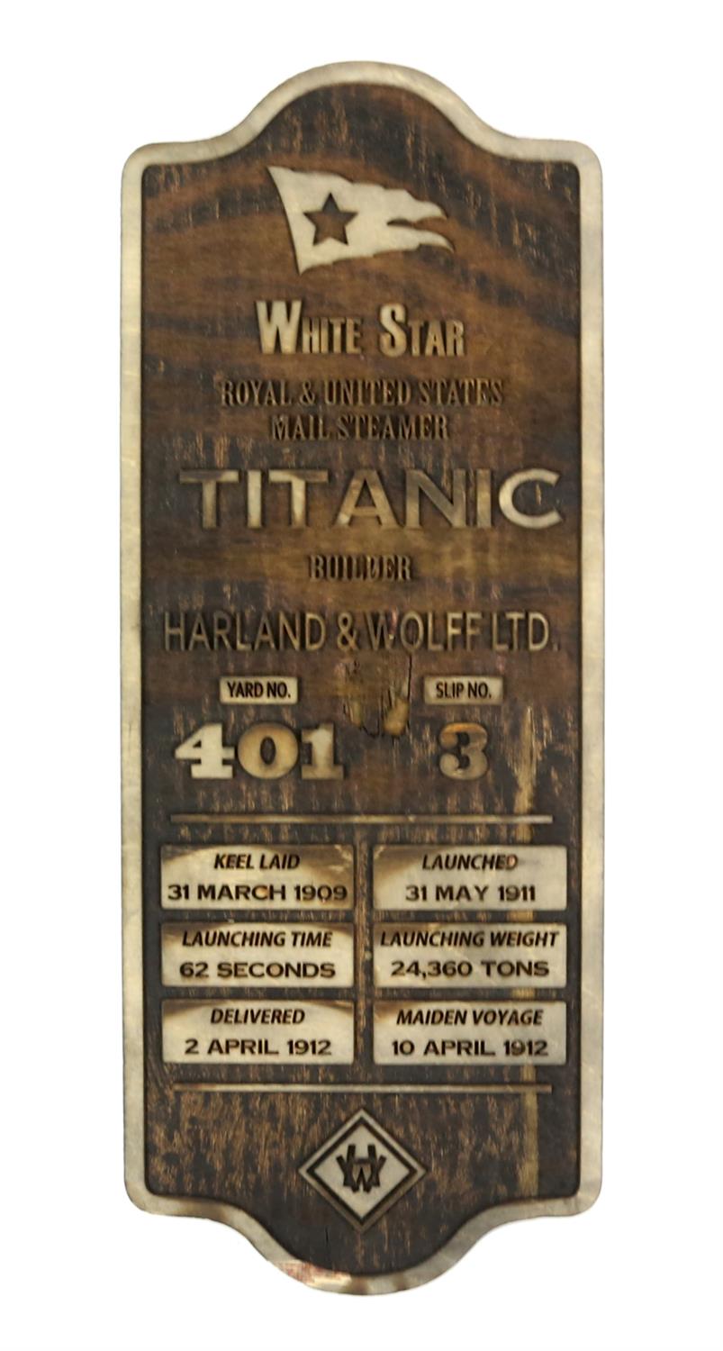 Titanic (1997) an officer's hat and prop wall plaque - White Star Royal & United States Mail - Image 2 of 6