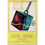 REM and The Black Crowes - two concert posters, one an REM UK Tour 20th-28th October 1985 and the
