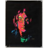 John Lennon - Platt Co. rare blacklight poster from the late 1960s, rolled, 21 3/4 x 28 inches.