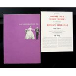 Roman Holiday (1953) Film brochure for the classic starring Audrey Hepburn and Gregory Peck,