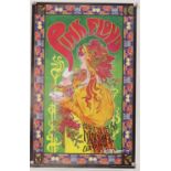 A group of 11 posters and cards signed by Bob Masse - including reprints of iconic music posters