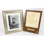 Boxing - Muhammad Ali - Black and white photographic print, signed in black, framed,