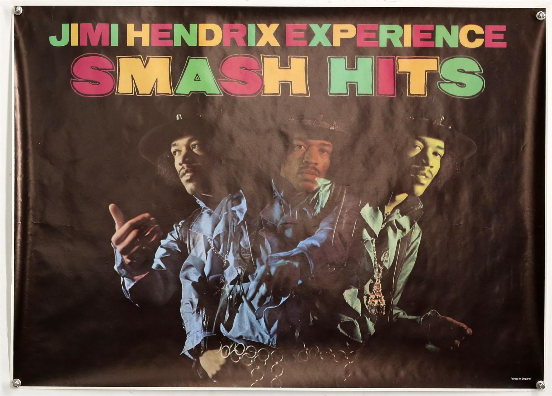 Jimi Hendrix Experience Smash Hits - An English poster from the 1970's, rolled, 63 x 88 cm.