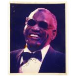 Ray Charles - American Singer and Songwriter, a signed 10 x 8 inch colour photo.