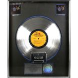 The Jimi Hendrix Experience- Platinum disc for Smash Hits album and cassette. A mounted and framed