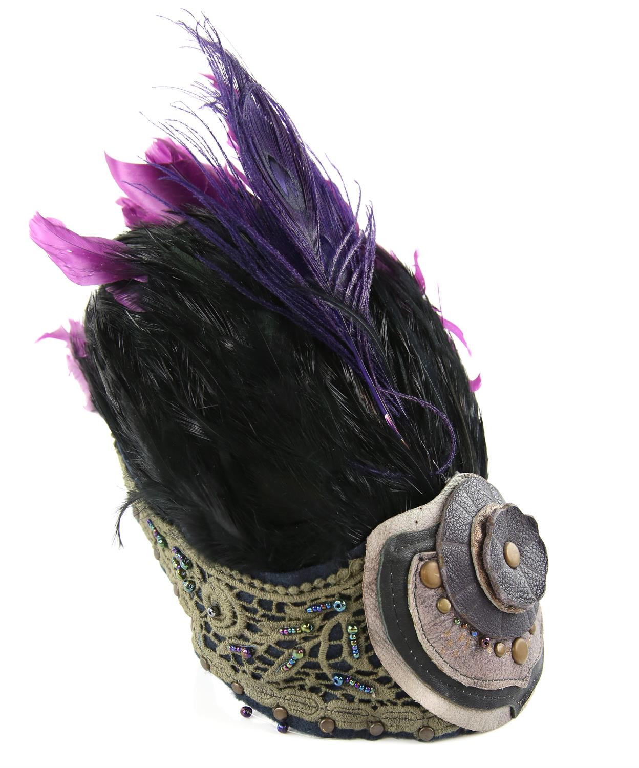 Lady Gaga - a purple feather headdress from the Monster Ball tour, 2009 - 2011, Bedford Falls - Image 3 of 6