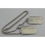 The Monuments Men (2014) Two production used dog tags from the film, each stamped 'Smith P 14936214