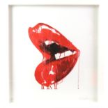 Two lips limited edition prints, one 48/100, the other 55/200, numbered and signed by the artist,