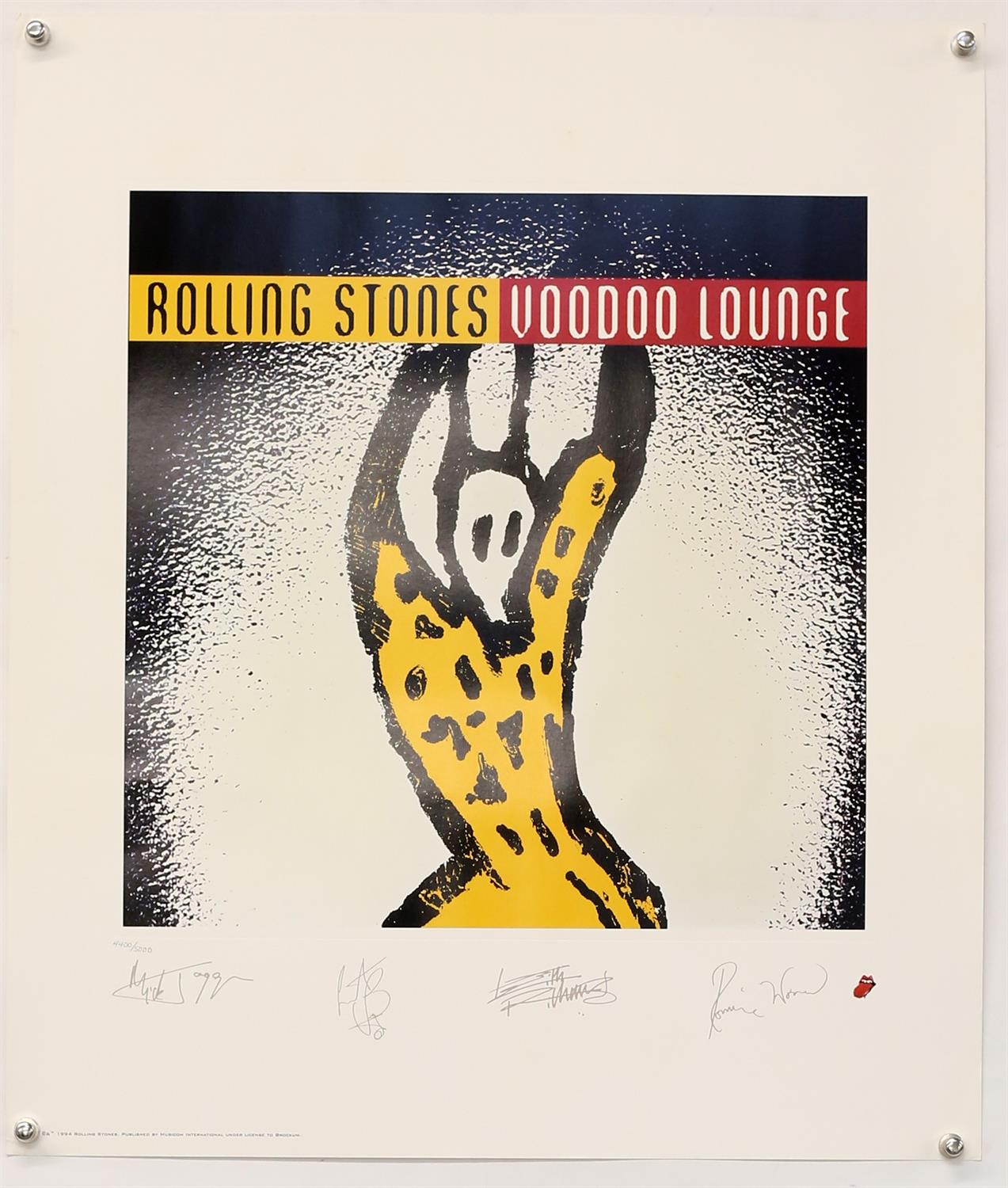 The Rolling Stones - Voodoo Lounge Limited edition print, hand numbered 4400/5000, rolled, - Image 2 of 2