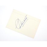 Golf - A signed autograph of Seve Ballesteros, 4 x 6 inches. Provenance: From the collection of