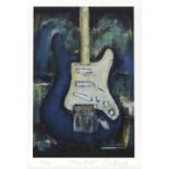 John Illsley (b. 1949) 'Blue Strat', limited edition print signed and numbered 25/50,