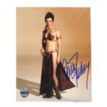 Star Wars – Officially Licensed photograph signed by Carrie Fisher ‘Princess Leia’, flat,