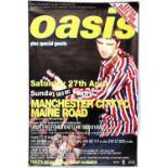 Oasis Manchester City FC concert poster for the two gigs 27th-28th Apr 1996 at the Maine Road