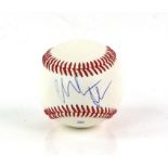 Christian Bale signed Rawlings baseball, 3 inches in diameter.