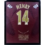 Thierry Henry - Signed commemorative Arsenal FC shirt, limited edition 54/100 to mark the match