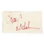 Jack Nicholson – American Actor, a large clear signature in red marker, 8 x 5 inches.