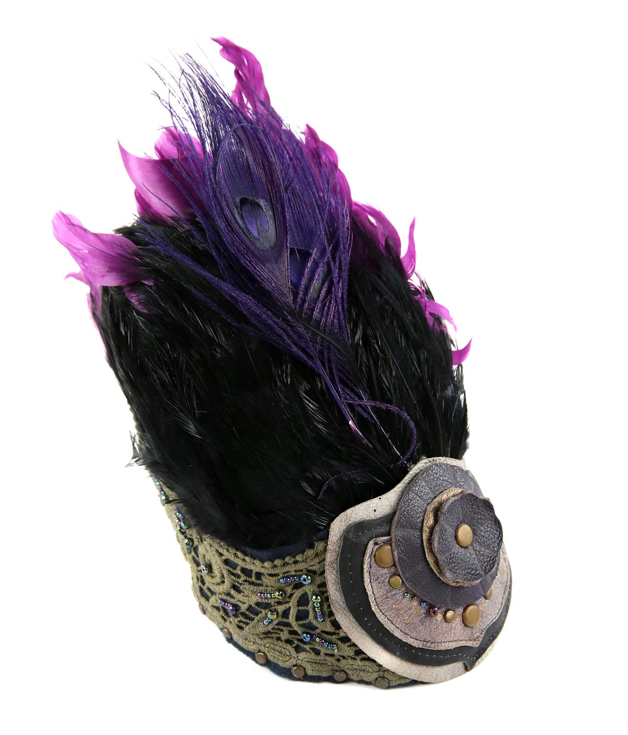 Lady Gaga - a purple feather headdress from the Monster Ball tour, 2009 - 2011, Bedford Falls