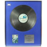 Be Bop Deluxe - Certified BPI Platinum disc award presented to Colin Miles to recognise the sale,