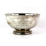 A Sheridan silver plate bowl ‘Don Belding Award’, awarded to The Eveready Battery Company in