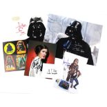 Star Wars – 5 signed items including photographs signed by Harrison Ford, Carrie Fisher, Peter Muir,