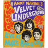 Andy Warhol's Velvet Underground 'Live at Max's Kansas City' - Original hand painted artwork on
