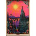 5 x 1960s/70s Psychedelic posters, some blacklight, including Desert Blossom, Girl in the Woods,