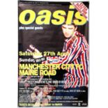 Oasis - Manchester City Football Club concert poster for performances on 27th-28th April 1996 at