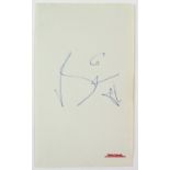 David Bowie - Autograph page signed by David Bowie and dated '81', 13 x 21 cm. Provenance: From