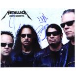 Metallica - Colour photo signed by the American Heavy Metal band, 10 x 8 inches.