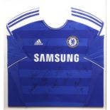 Chelsea Football Club - Signed home shirt of the Champions League winners 2012, framed and glazed,