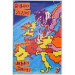 The Rolling Stones - Urban Jungle 1990 tour poster, artwork by Andie Airfix, rolled,