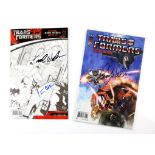 The Transformers - two IDW publishing comics signed by Franke Welker and Peter Cullen,