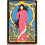 5 x Psychedelic blacklight posters, including Lotus Lady, Speed 1969, The Trip 1970, Water Nymph,