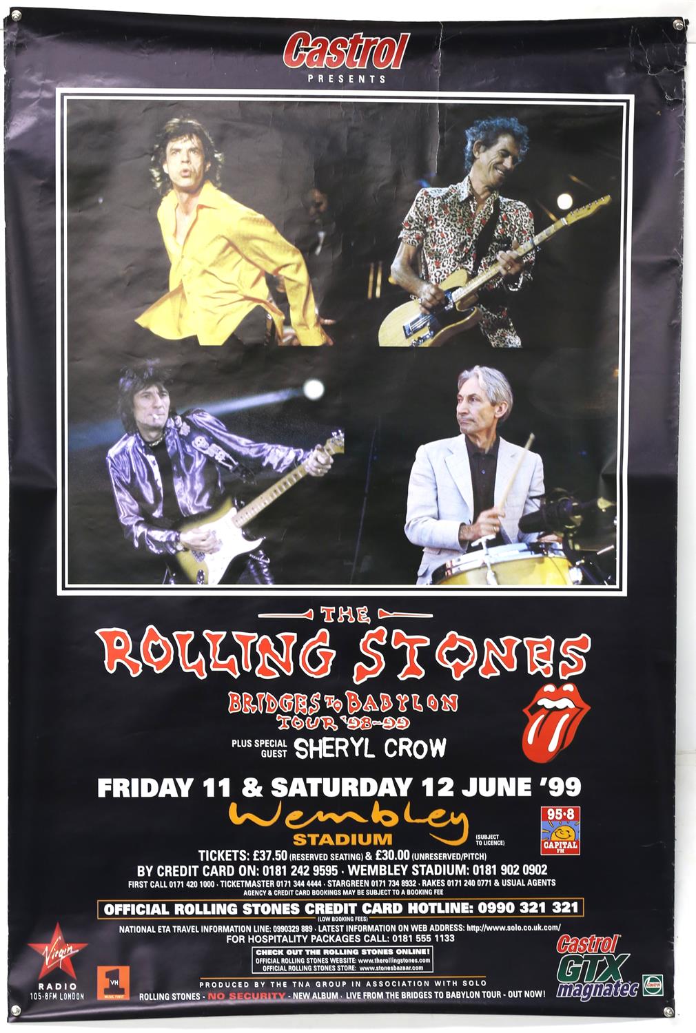 The Rolling Stones - Two Bus Stop music posters for Bridges to Babylon and You Can't Lick 'Em,