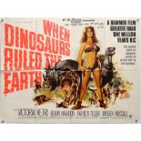 When Dinosaurs Ruled the Earth (1970) British Quad film poster, Hammer Film Production starring