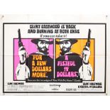 For a Few Dollars More / A Fistful of Dollars (1967) British Double Bill Quad film poster,