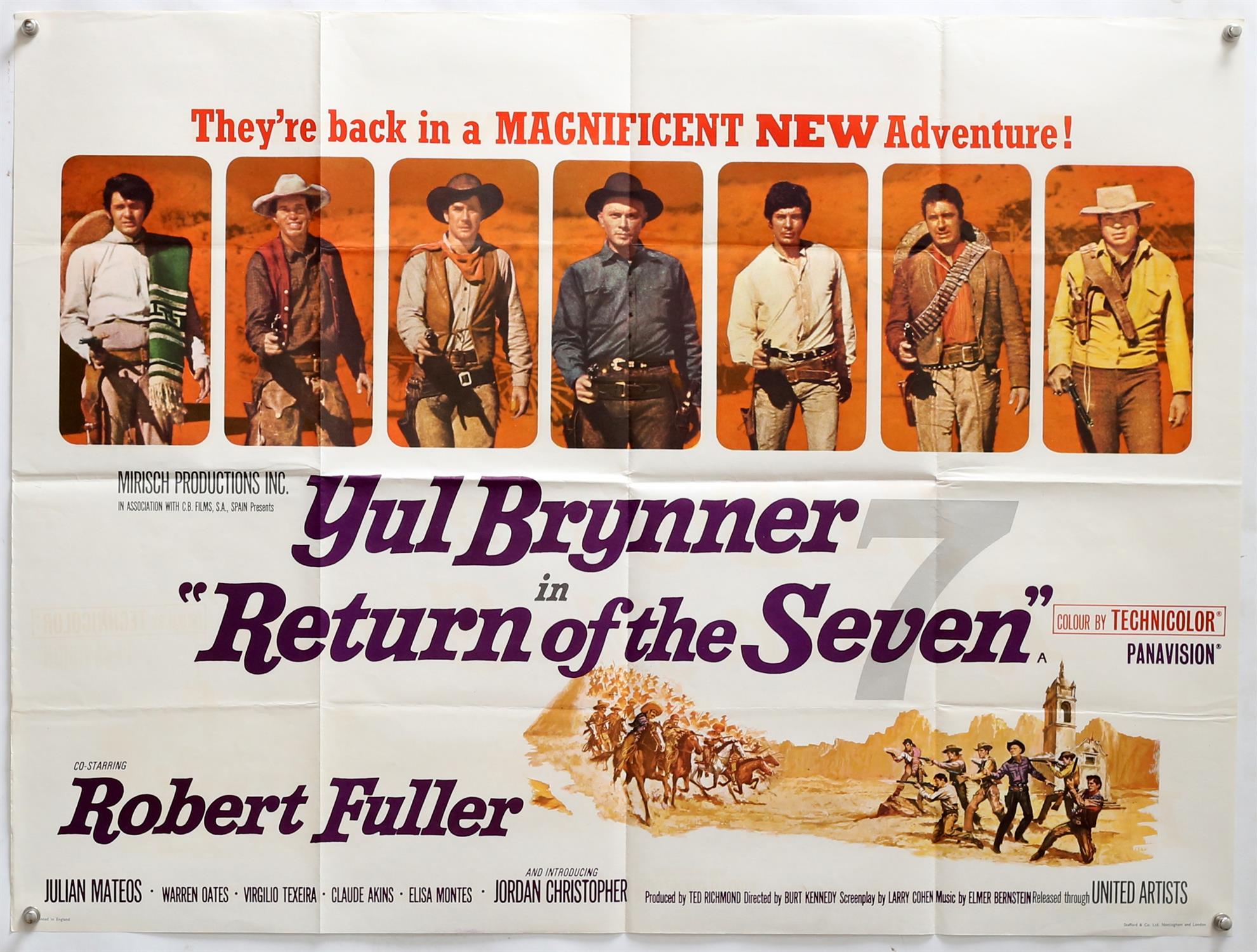 8 Western British Quad film posters including Duel at the Rio Grande, Return of the Seven, - Image 3 of 3