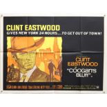 Coogans Bluff (1968) British Quad film poster, starring Clint Eastwood, Universal,